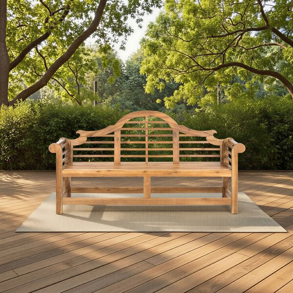 Khara Acacia Wood Garden Bench in Natural