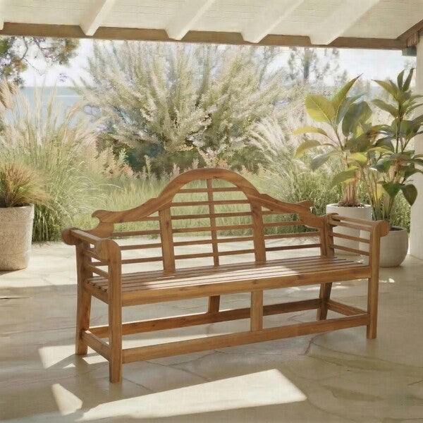 Khara Acacia Wood Garden Bench in Natural