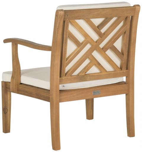 Bradbury 4 Piece Outdoor Living Set in Natural with Beige Cushion