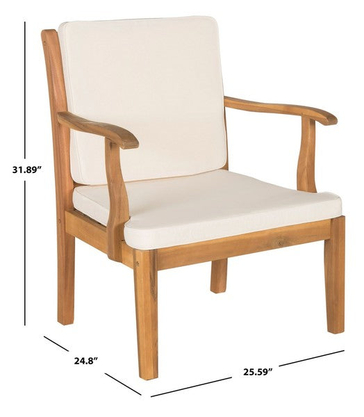 Montclair 4 Piece Outdoor Living Set in Natural with Beige Cushion