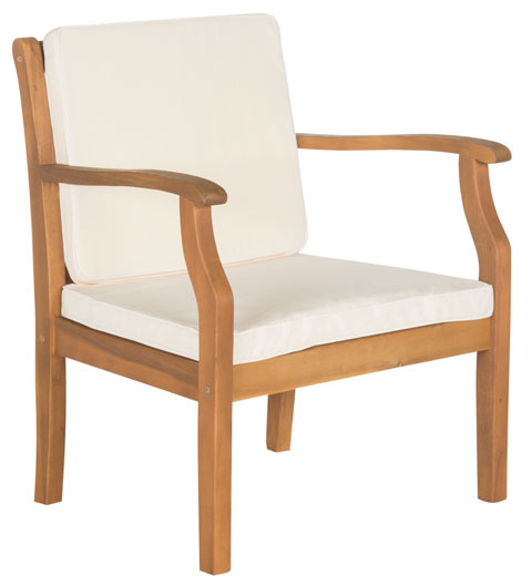 Colfax 5 Piece Outdoor Coffee Set in Natural with Beige Cushion