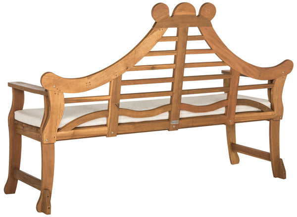 Azusa Acacia Garden Bench in Natural with Beige