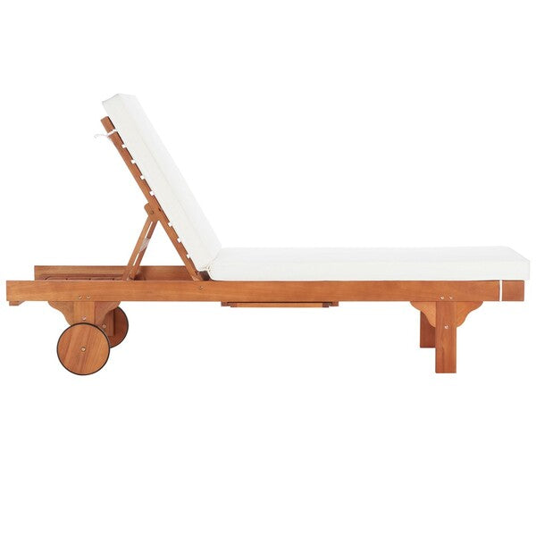 Newport Outdoor Lounge Chair in Natural with Beige Cushion