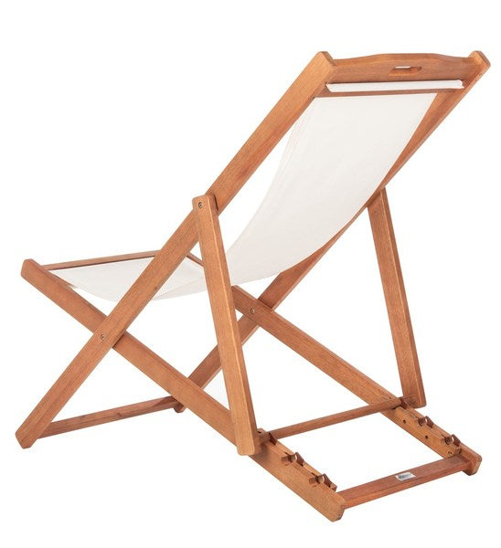 Loren Foldable Sling Chair in Natural with Beige Seat (Set of 2)