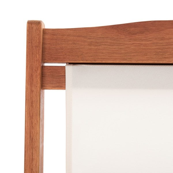 Loren Foldable Sling Chair in Natural with Beige Seat (Set of 2)