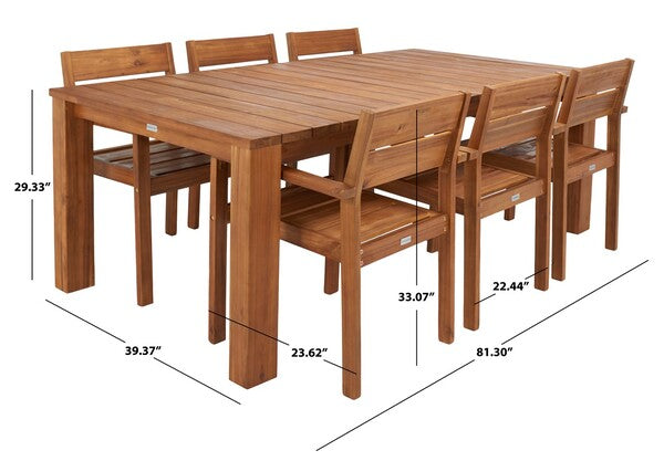 Hestia 7 Piece Outdoor Dining Set in Natural