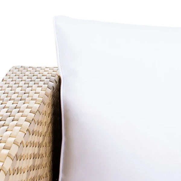 Madalina Wicker Outdoor Sectional Living Set in Natural and White - The Mayfair Hall