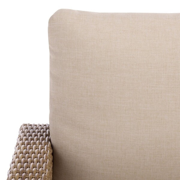 Emma Rattan Armchair in Natural with Taupe Cushion