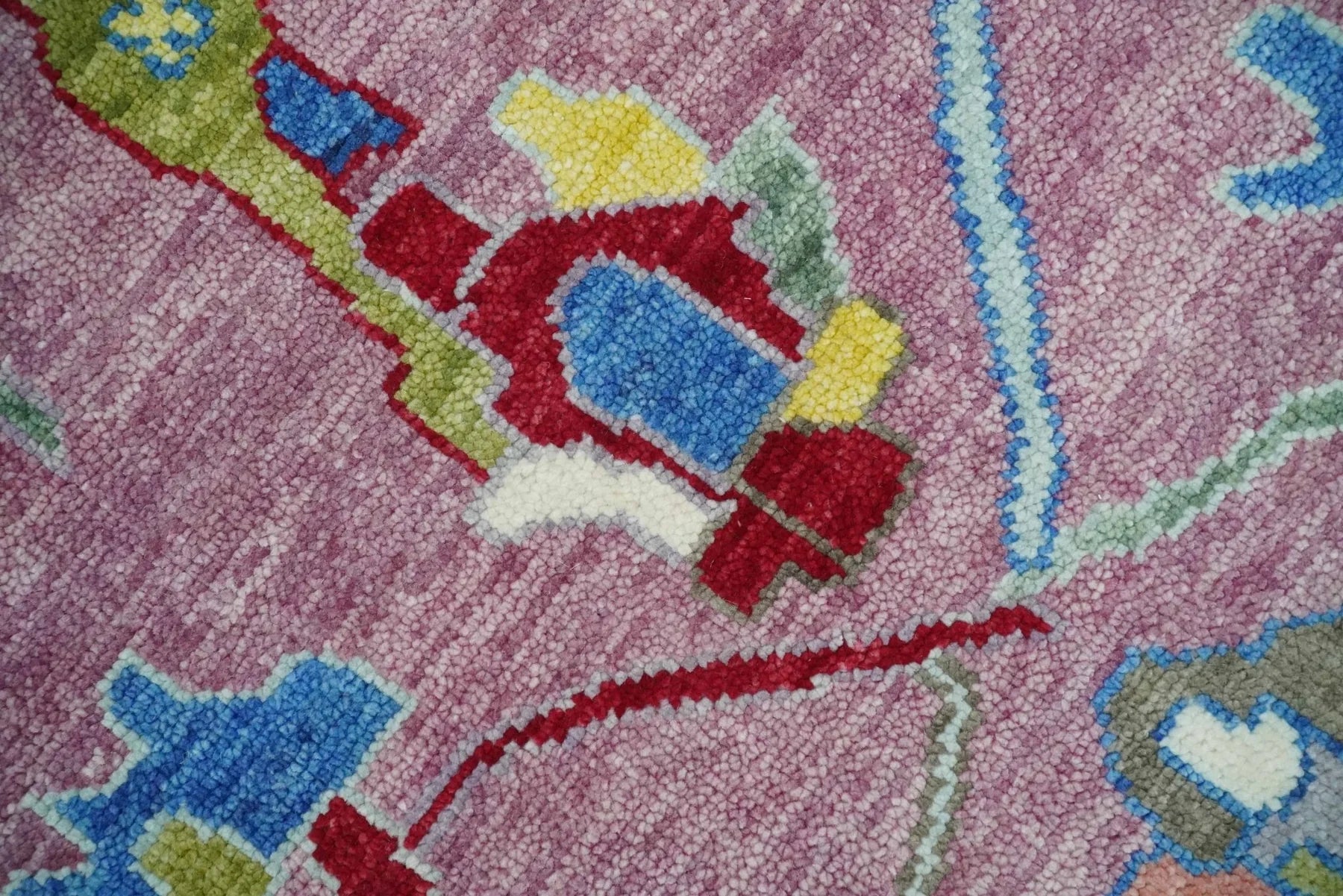 Pink Oushak Rug Wool Blue Colorful Hand knotted Traditional Oushak Custom Made wool Area Rug