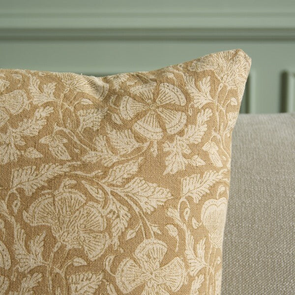 Khriya Cotton Pillow in Mustard with Zipper Closure