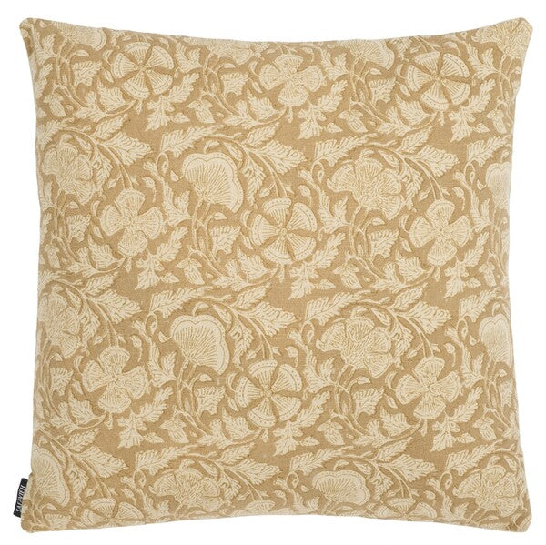 Khriya Cotton Pillow in Mustard with Zipper Closure