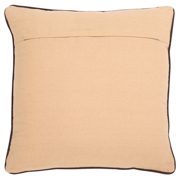 Dani Cotton Throw Pillow in Brown and Taupe