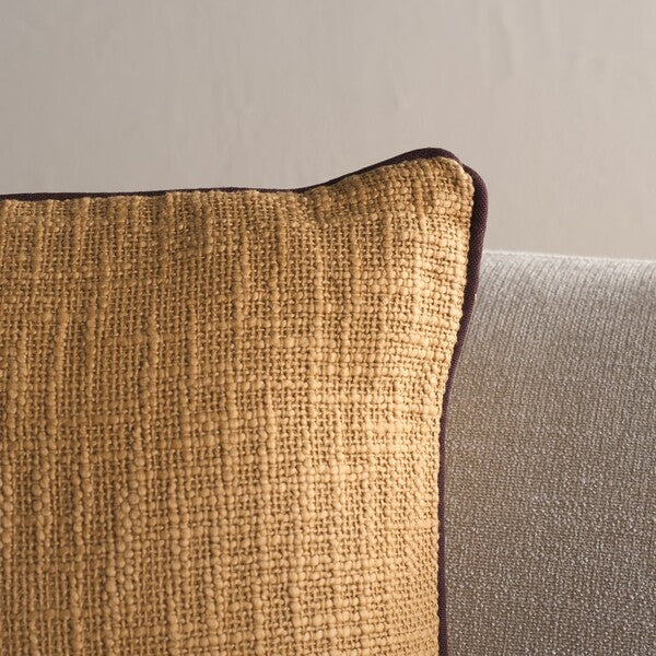 Dani Cotton Throw Pillow in Brown and Taupe