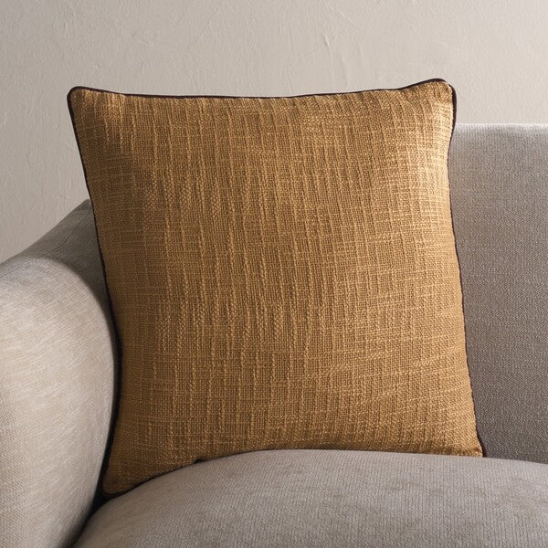 Dani Cotton Throw Pillow in Brown and Taupe