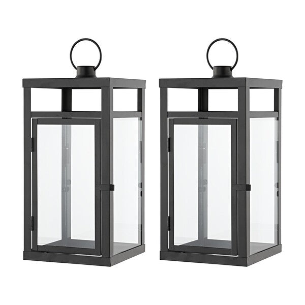 Fraleigh Outdoor Lantern in Black (Set of 2)