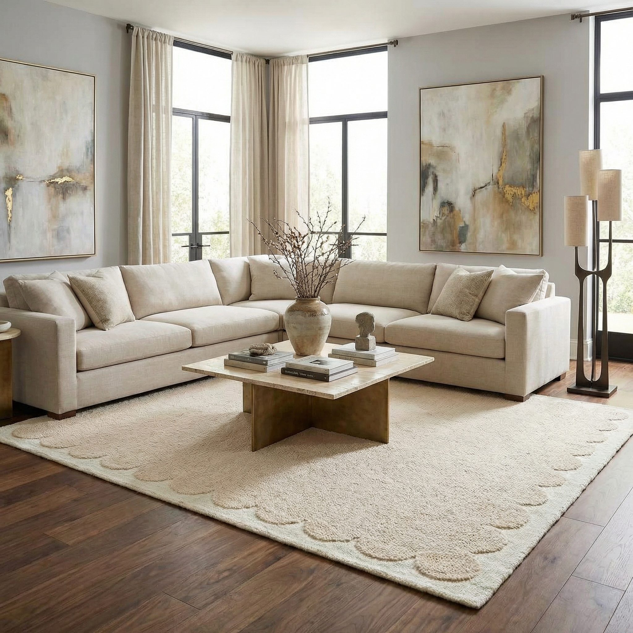 Lytufa Modern Art Deco Handmade Area Rug
