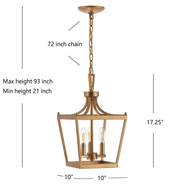 Larton 3 Light Iron Pendant in Gold