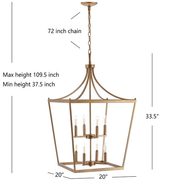 Vallor Pendant Lighting in Gold with Two Tier Candelabra Style Sockets