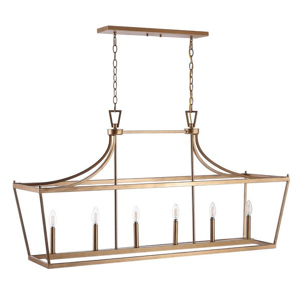 Aroris Pendant Lighting in Gold with 6 Candelabra Style Sockets