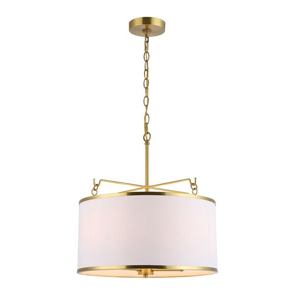 Perzeta Extendable Pendant in Brass with White Drum Shade - Thumbnail 4