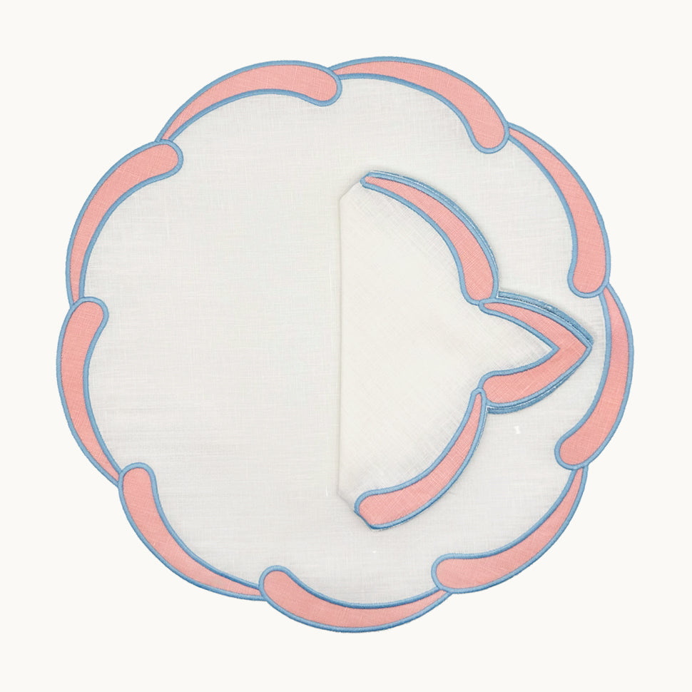 Poppy pink linen placemat (set of 4)