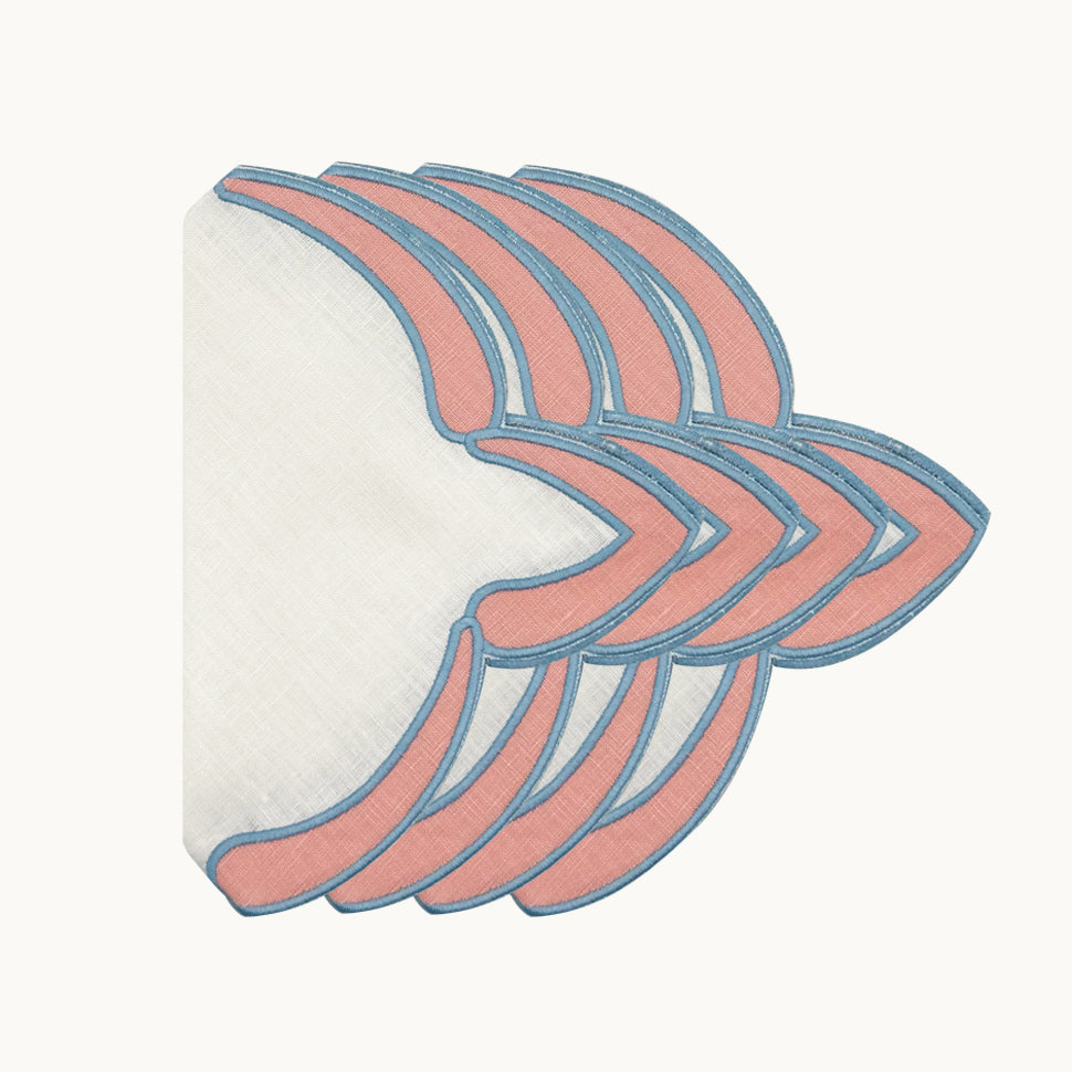 Poppy pink linen napkin (set of 4)