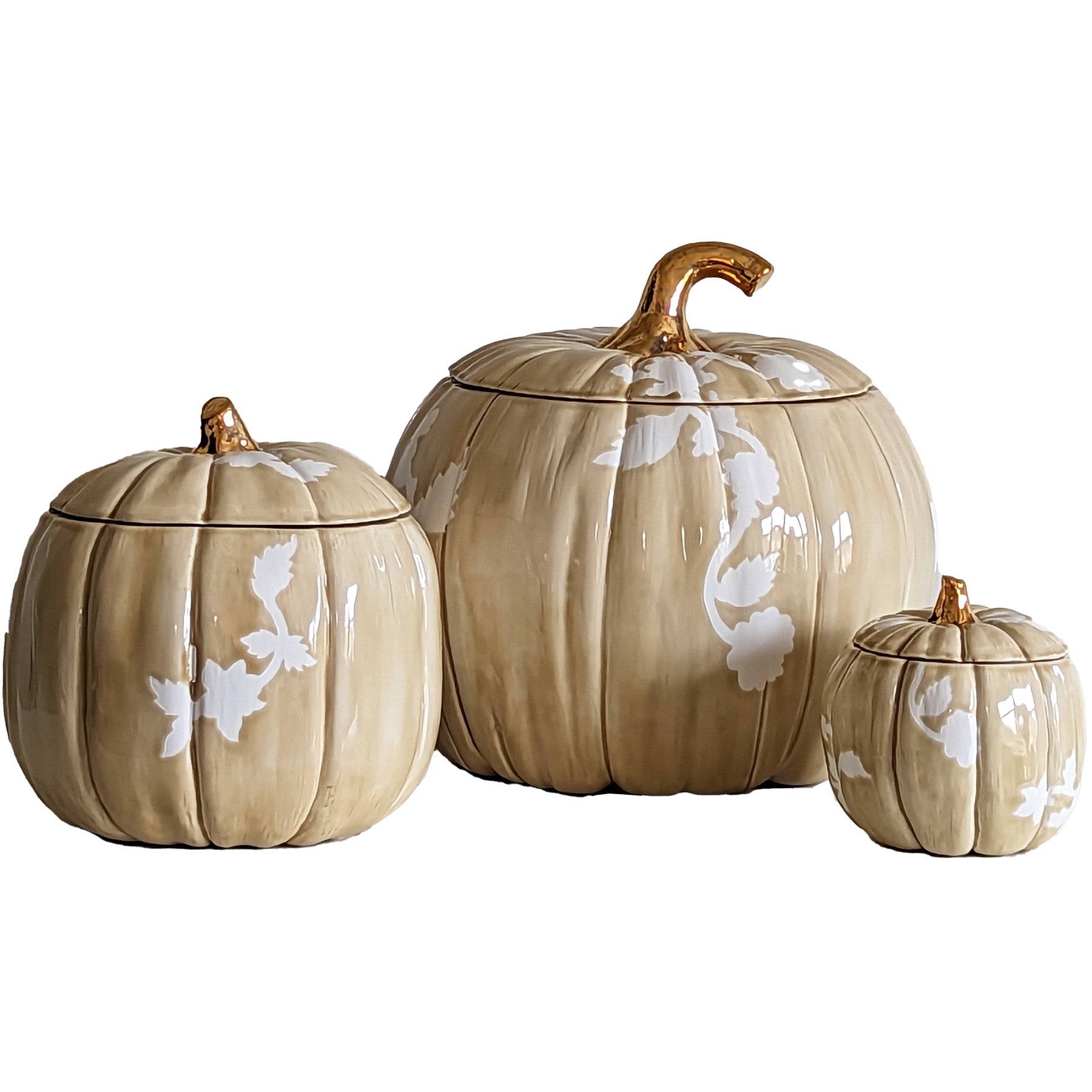 Chinoiserie Pumpkin Jars in Sand