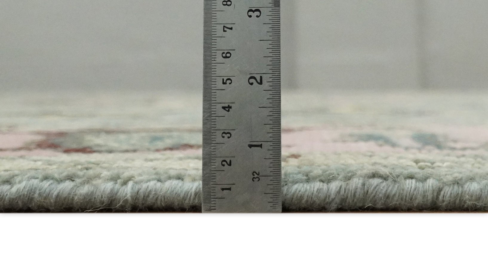 Ready to Ship Aqua and Pink Traditional Oushak Wool Area Rug