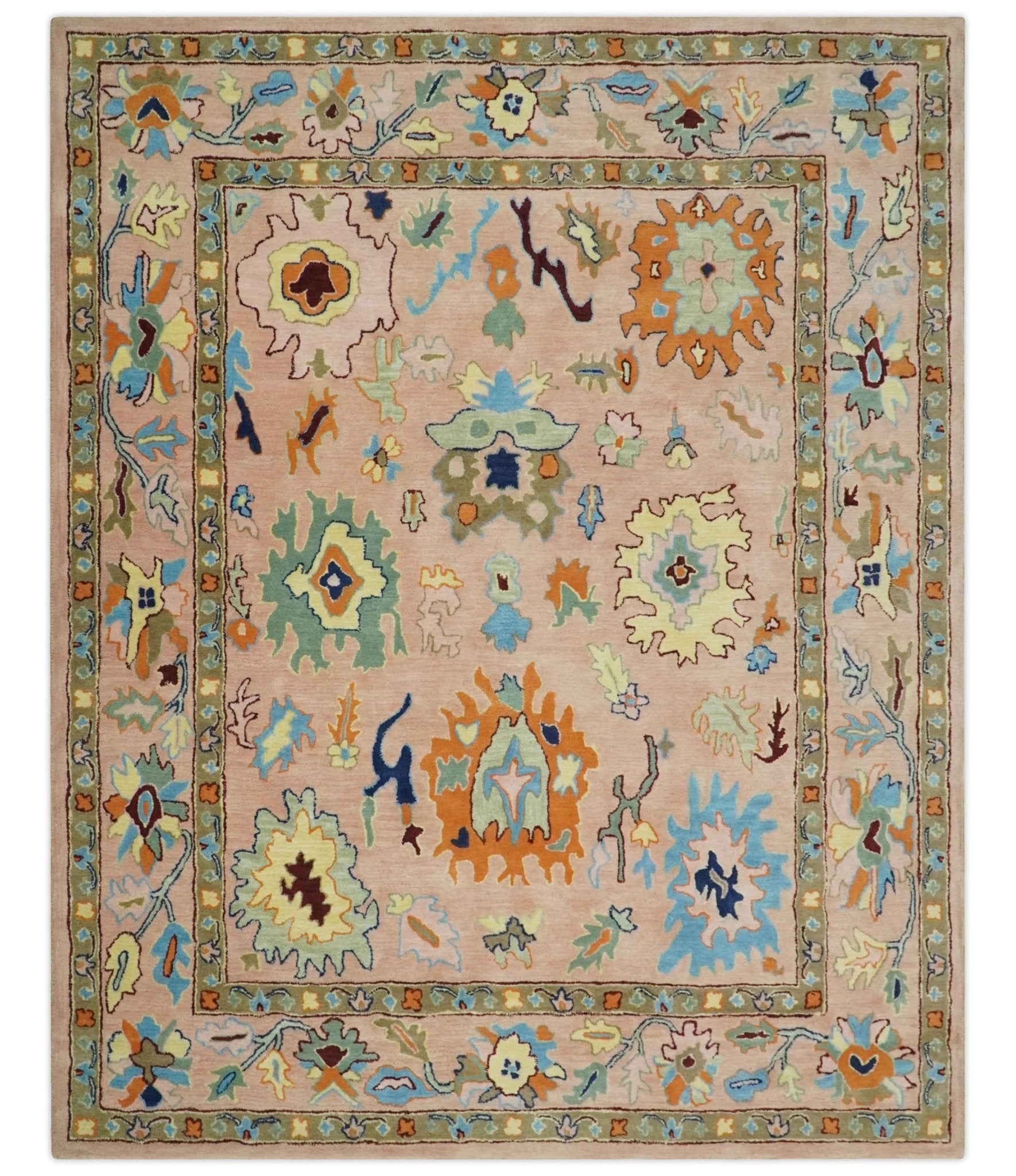 Ready to Ship Hand Tufted Pink Modern Colorful Oushak Rug, Kids, Living Room Rug