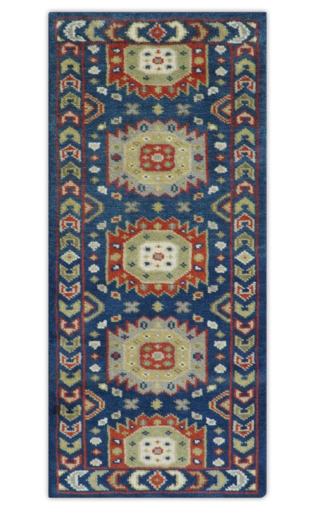Red, Brown and Olive Traditional Hand knotted Custom Made Wool Area Rug - The Rug Decor