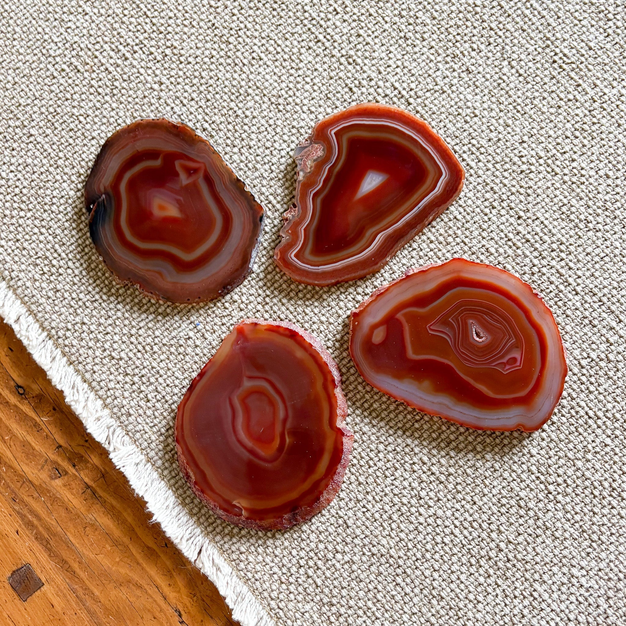 Natural Red Agate Coaster (Set of 4)