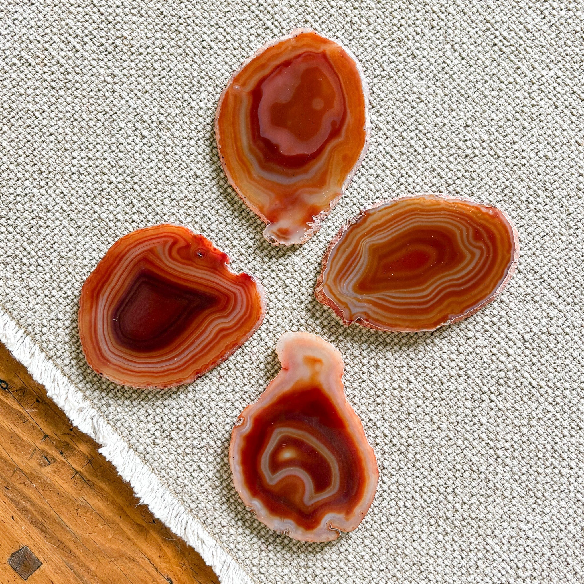Natural Red Agate Coaster (Set of 4)
