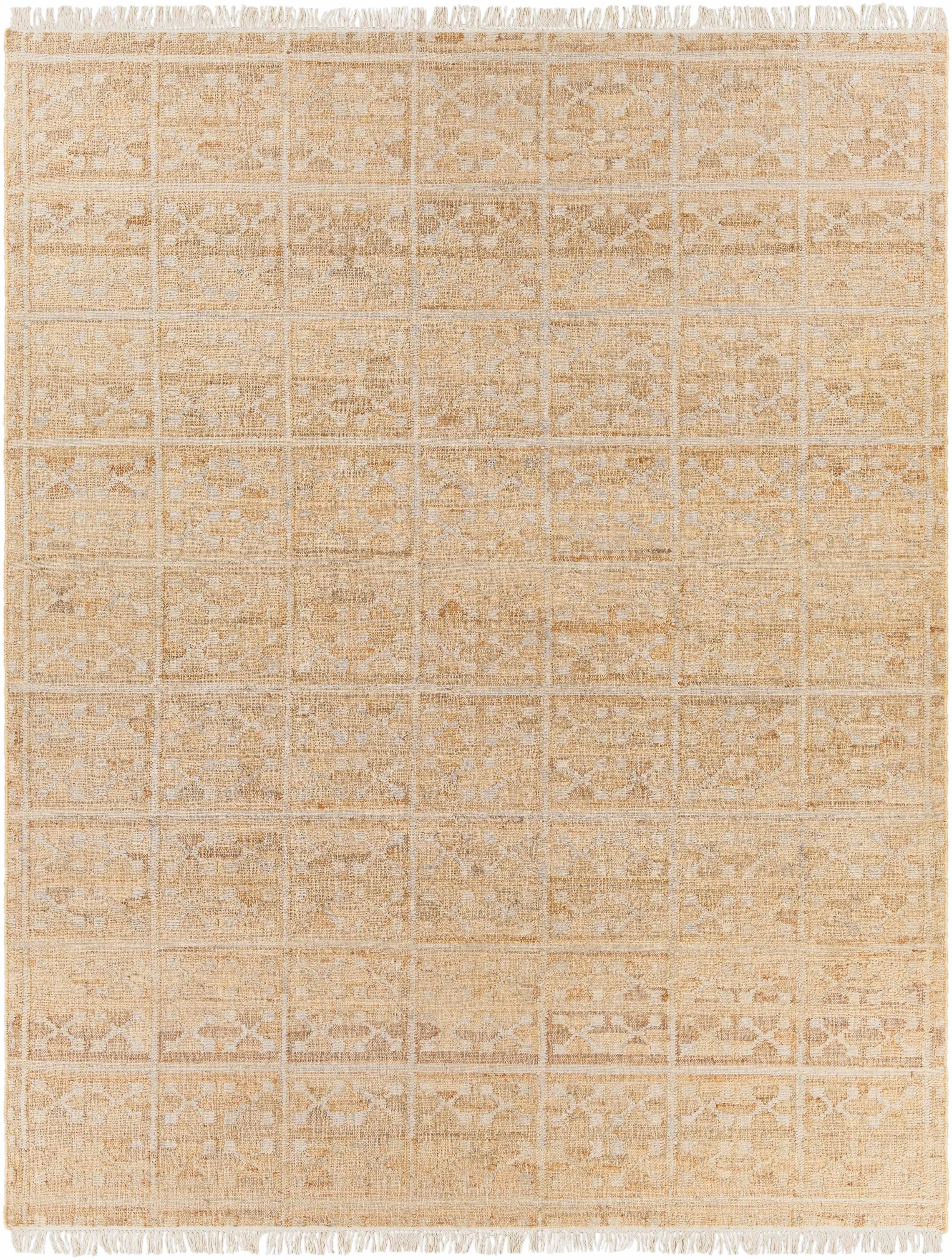 Rice Jute Carpet in Cream and Tan
