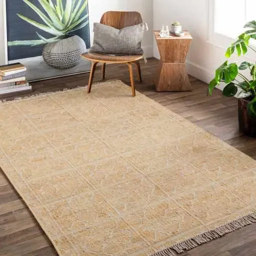 Rice Jute Carpet in Cream and Tan