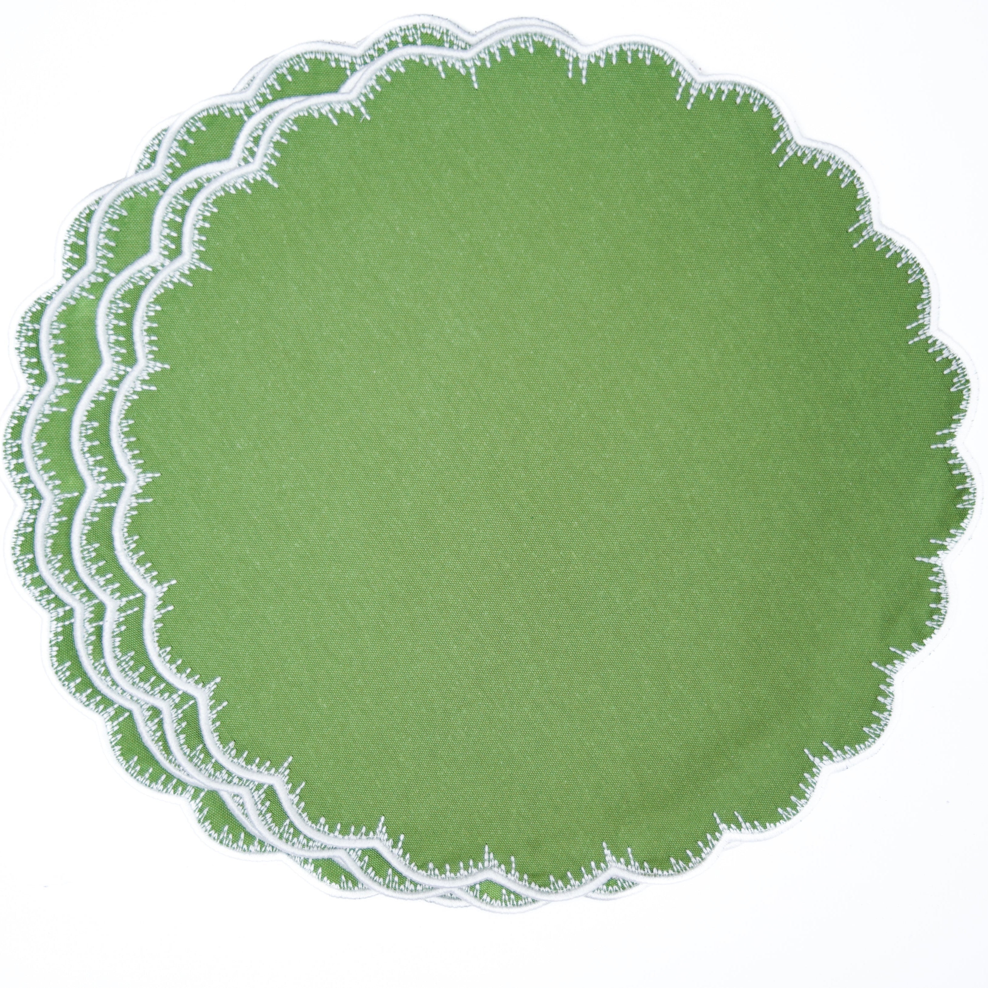 CLOVER GREEN ROUND FABRIC PLACEMAT