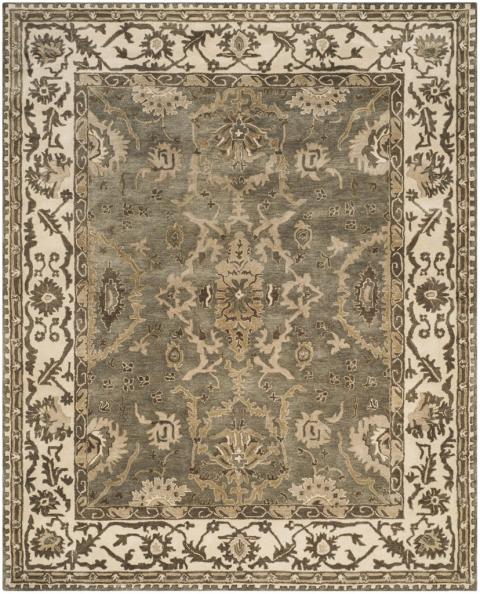 Royalty Wool Rug in Gray and Cream
