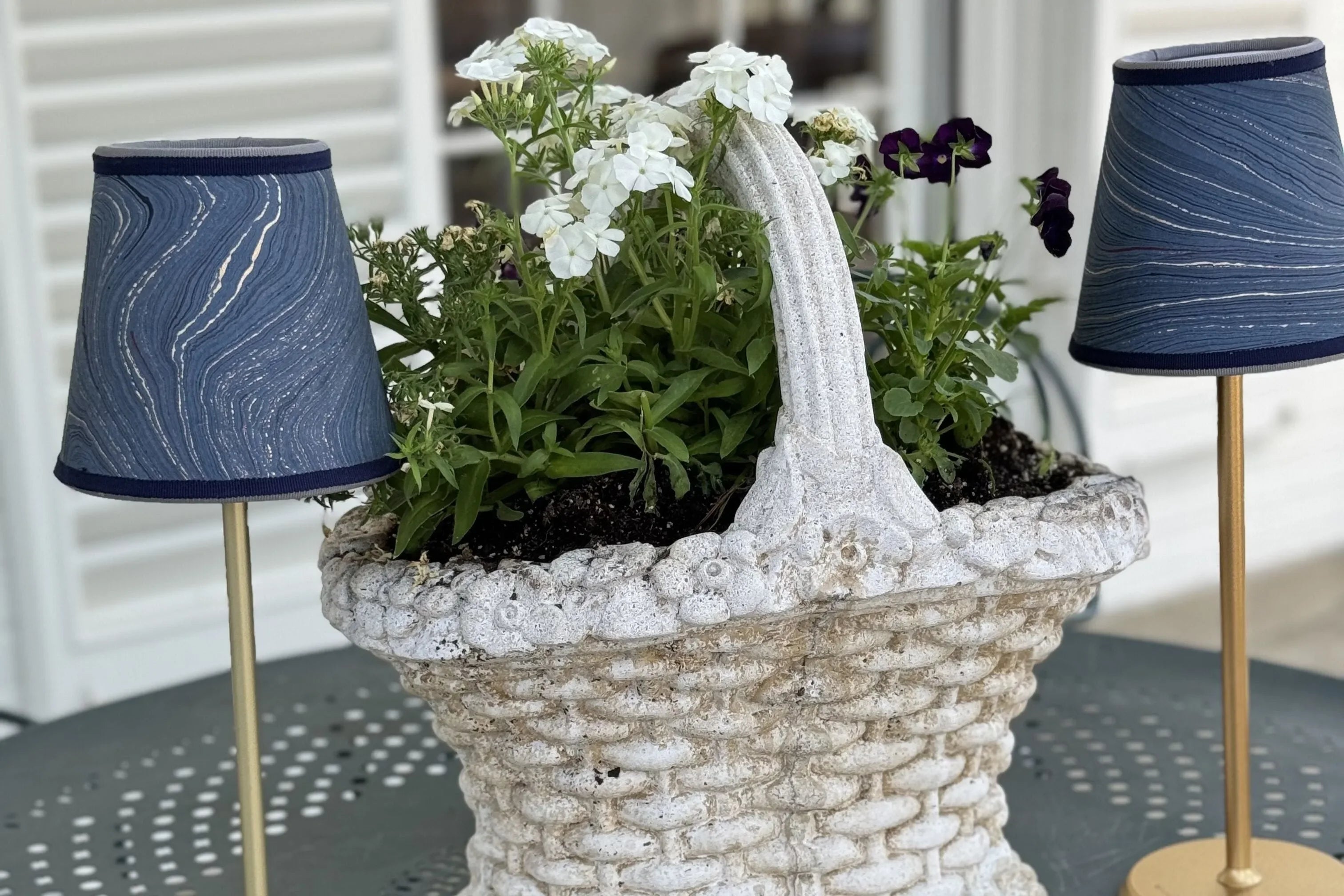 Small Marble Shade Cover in Sapphire - The Mayfair Hall