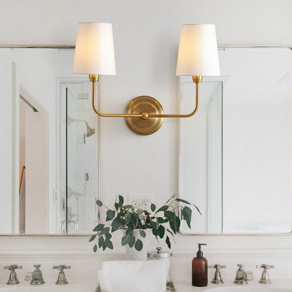 Ezra Metal Wall Sconce in Brass Gold