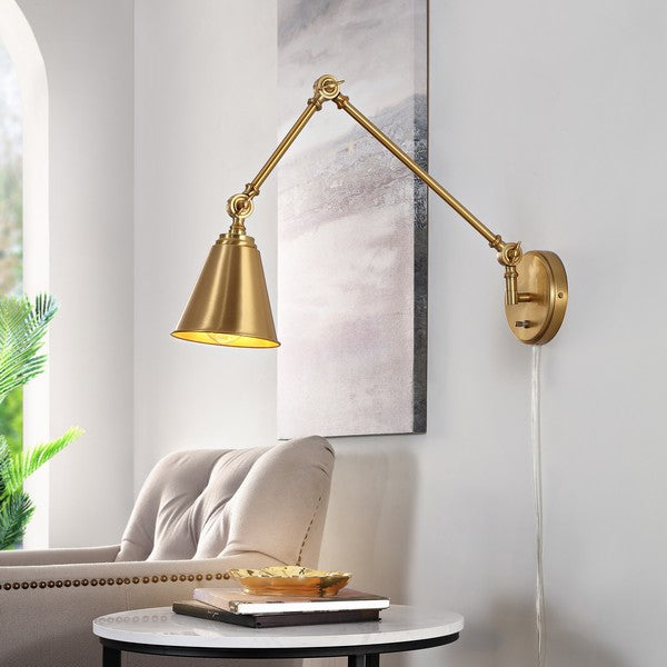 Kensley Brass Gold Wall Sconce - The Mayfair Hall