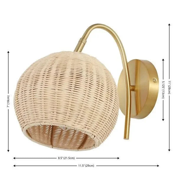 Safavieh Nahum Natural-Brass Wall Sconce - Set of 2