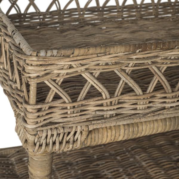 Ajani Natural Wicker 3 Tier Accent Table - The Mayfair Hall