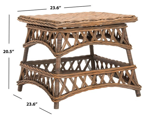 Sora Wicker Accent Table in Natural