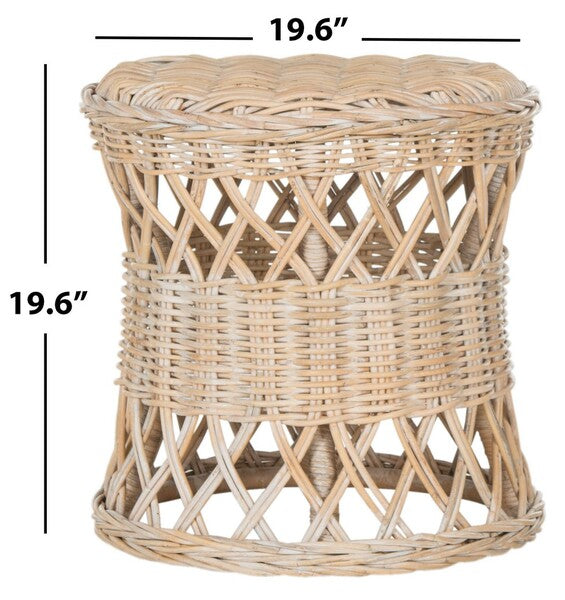 Desta Wicker Round Accent Table in Natural