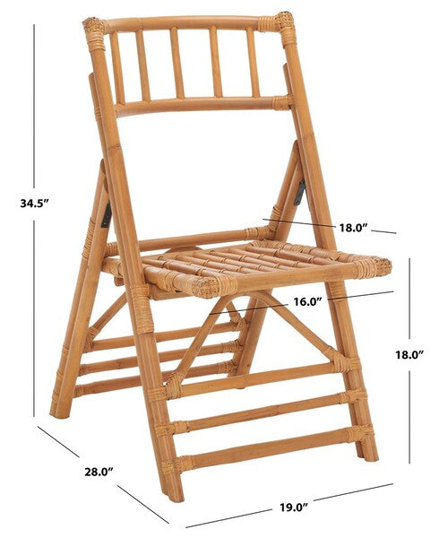 Maja Rattan Folding Accent Chair in Honey (Set of 2)