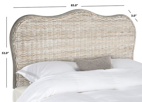 Imelda Rattan Headboard in White Wash