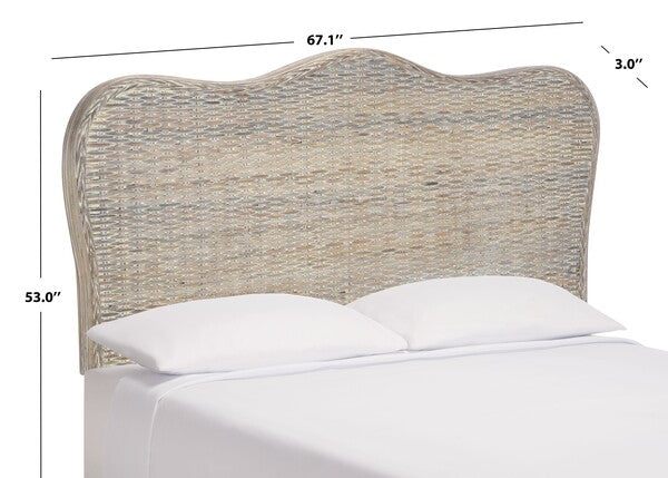 Imelda Rattan Headboard in White Wash