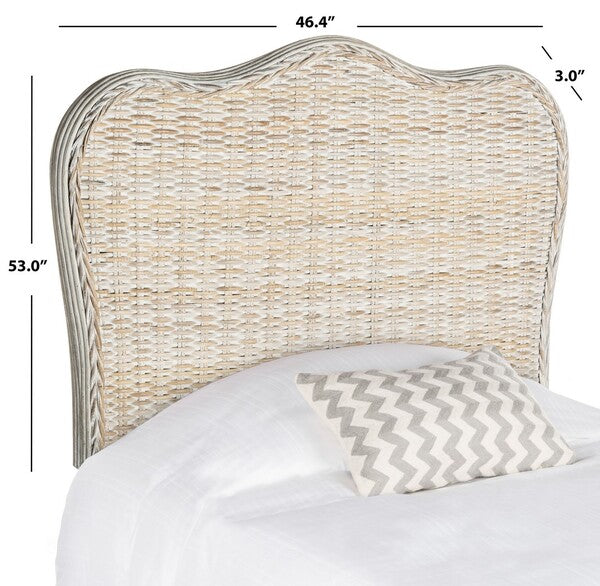 Imelda Rattan Headboard in White Wash