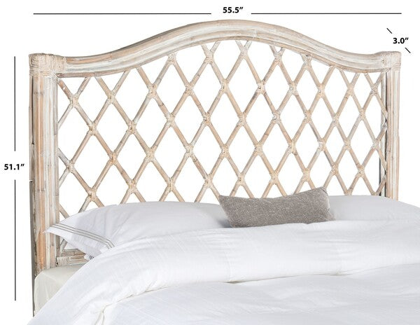 Gabrielle Wicker Headboard in Antique Gray