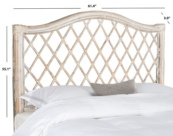 Gabrielle Wicker Headboard in Antique Gray
