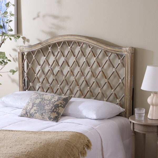 Gabrielle Wicker Headboard in Antique Gray